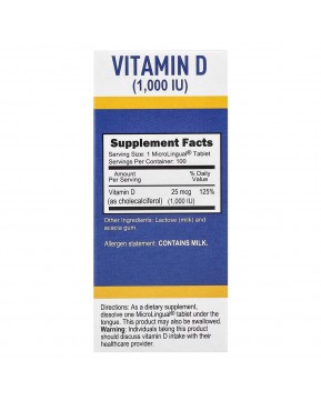 Superior Source, витамин D3, 25 мкг (1000 МЕ), 100 быстрорастворимых таблеток MicroLingual®